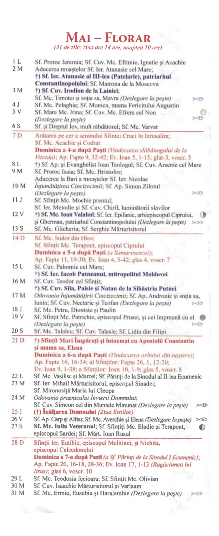 Calendar Ortodox